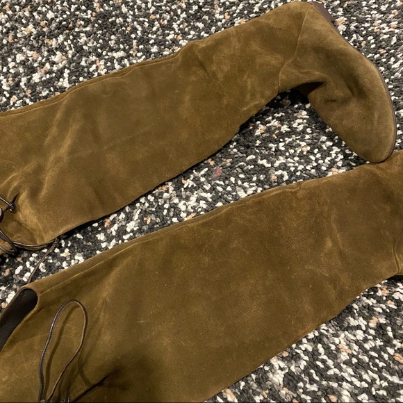 Giuseppe Zanotti olive green suede over the knee boots - Picture 4 of 11